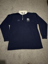 Vintage Scotland Rugby Shirt - 1991/93 - Umbro - Men’s Size M/L - Navy - Good