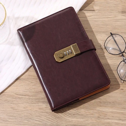 Password book with lock retro - with,