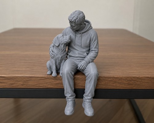 Man dog shelf sitter - &,