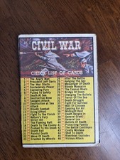  Civil War News 1965 Unmarked Checklist Card Rare