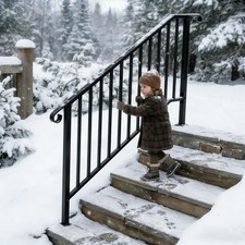 Matte black iron handrail - matte,