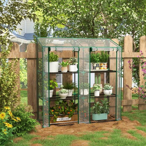 Lean greenhouse with 2 - lean-to,