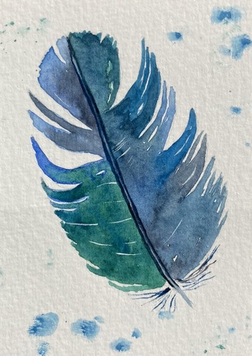 Original watercolour magpie - original,