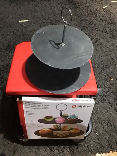 Two 2tier cake stands - stands, slate