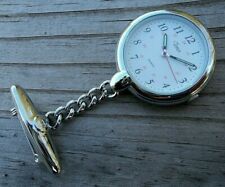 RARE~1990s TIMEX Quartz 24 Hour Military Time Nurse Brooch Fob Watch NEW BATTERY
