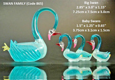 Beautiful GLASS SWAN FAMILY 4