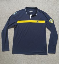 Kappa Leeds United Long Sleeve Polo Shirt Navy Yellow Size XL LUFC