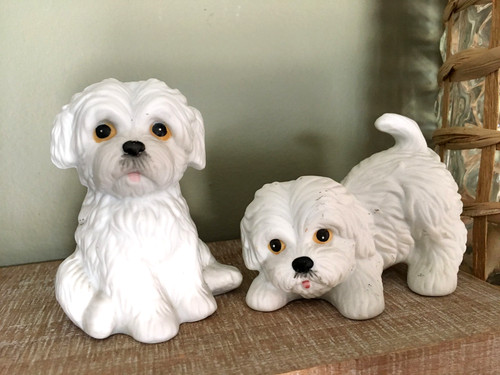 Vintage homco maltese puppies - homco,