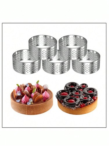 Perforated tart rings set - tart,