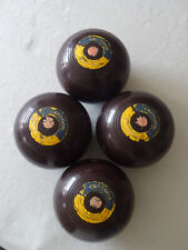 Set 4 x vintage Henselite championship lawn bowls 4 7/8 (size 3) BIBC 72 Croydon
