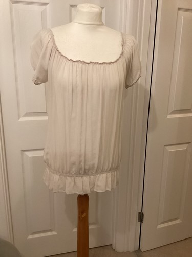 Cotton elastane cream top - cream, sz