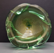 Seguso Murano Green & Gold