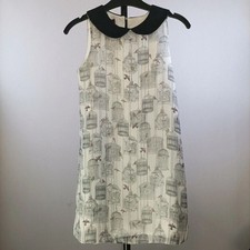 Ted Baker Girls Birdcage Print Dress Age 6 Cream