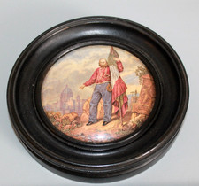 Antique prattware pot lid - antique,