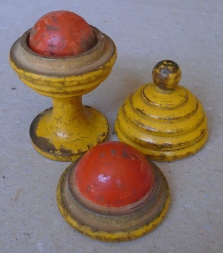 Antique wooden ball and - ball, vase