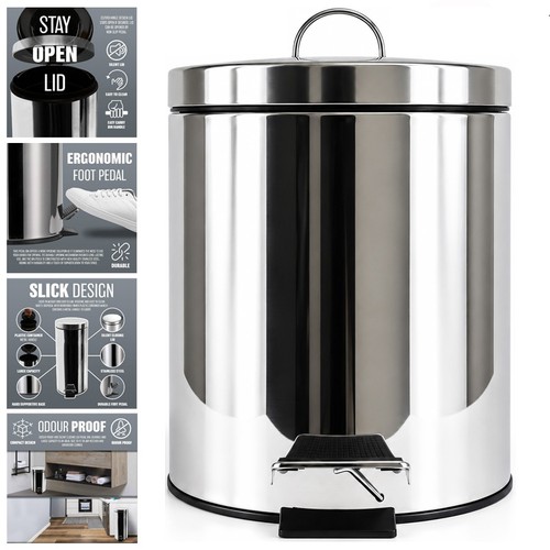 Metal chrome pedal bin lid - pedal,