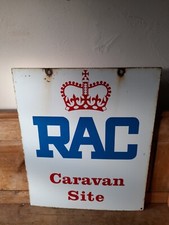 RAC Caravan site enamel sign