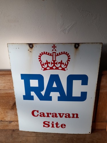 Rac caravan site enamel - caravan, sign