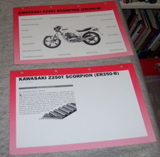 KAWASAKI Z250T SCORPION (ER250-B) DEALER SALES INFORMATION SHEETS Not dated.