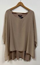 Ladies New Cruz  Taupe Twin Kaftan Style Ponte Chiffon  Blouse Size 16-26