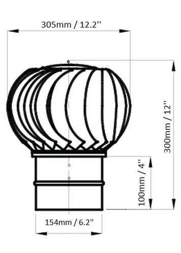 Chimney spinner cowl stainless - chimney,