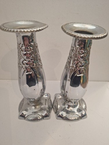 Pair chrome candlesticks - chrome, candlesticks-art