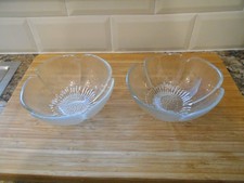 Pair of Dartington 24% Lead Crystal Glass Dessert Dishes Bowls