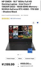HP OMEN - 16.1" 165Hz Full HD