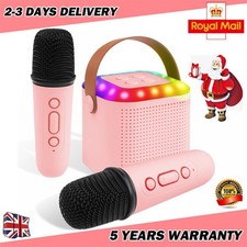 Kids Mini Karaoke Machine, Portable Karaoke Speaker With 2 Wireless Microphones