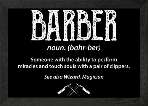 Barber definition framed wall - framed,