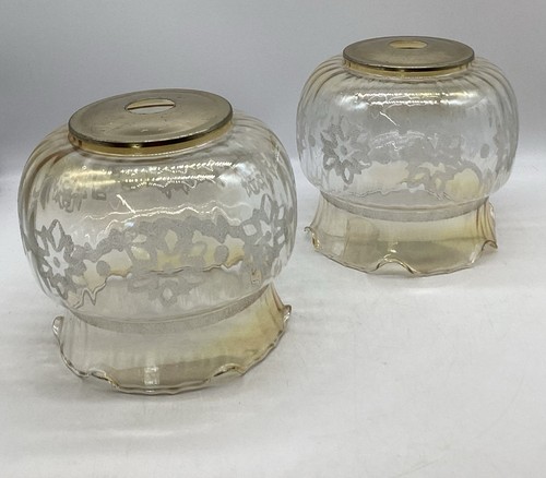 Pair vintage etched - vintage,