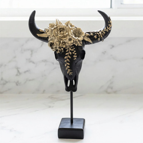 Decorative resin cow skull - cow,
