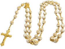 Rose gold prayer rosary 8mm - rose,