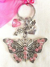 PERSONALISED BUTTERFLY KEYRING BIRTHDAY Mother's Day GIFT, CHOICE  OF NAMES