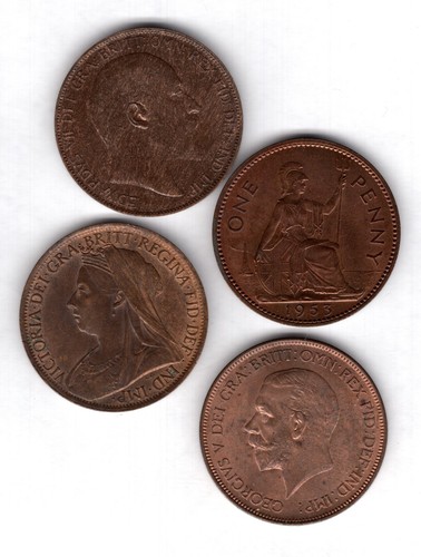 Great britain pennies - britain.,