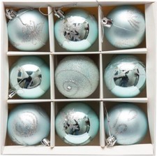 9 x 60mm Luxury Premium Glitter Baubles Christmas Tree Decoration Bauble Balls