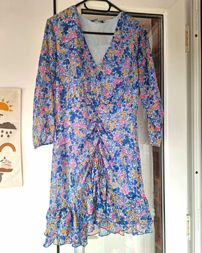 Zara blue floral chiffon - blue,