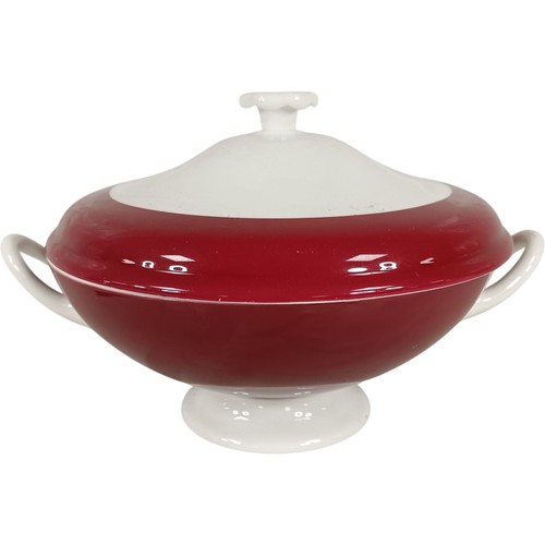 Wedgwood bone china tureen - bone, red