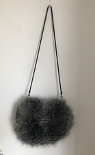 Black/Grey Furry Hand Muff