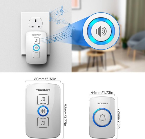 Tecknet wireless doorbell wall - tecknet,