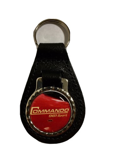 Black leather keyring fob - black,