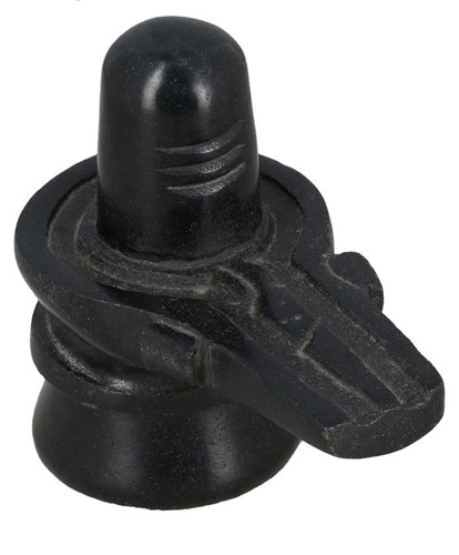 Shivling black resin statue - black,