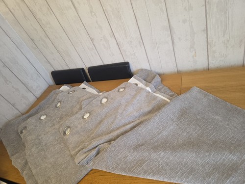 Next grey eyelet curtains pair - next,
