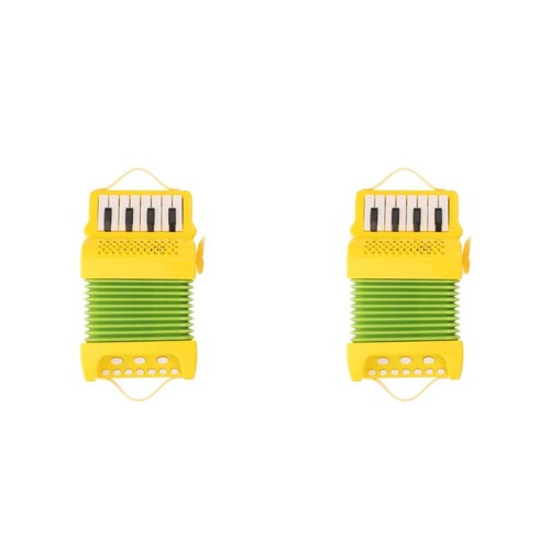 Yellow cartoon accordion - cartoon,