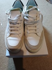 Reiss Men's Ashley White Leather Trainers Low Top Size UK9