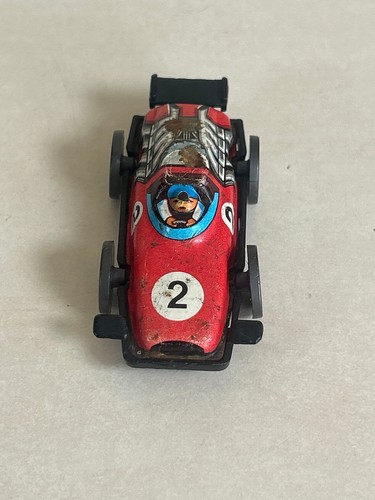 Vintage tin racing car - car, number