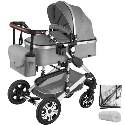 Grey foldable pram buggy - grey,