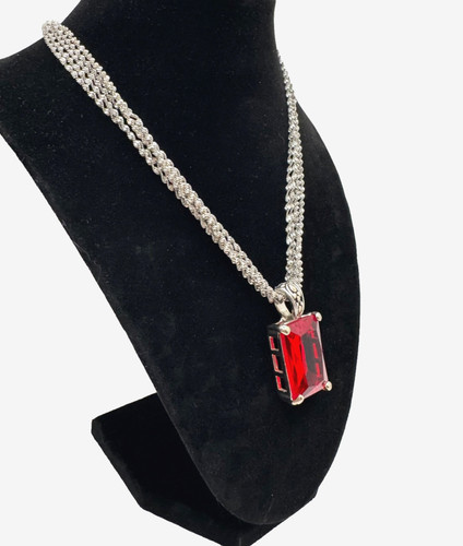 Vintage large red emerald cut - vintage,