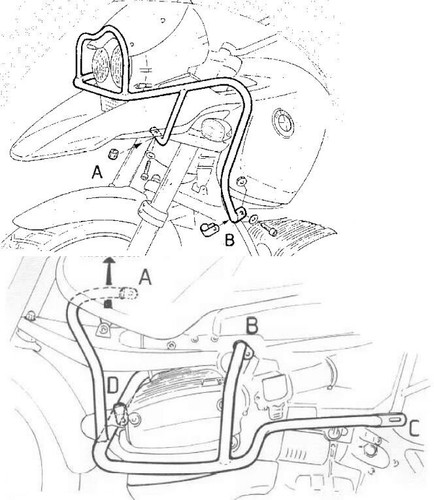 Bmw r1150gs crash bars black - bars,
