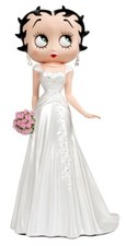 BETTY BOOP WEDDING DRESS FLOWERS 31.5cm TALL FIGURINE ORNAMENT BOXED NEW